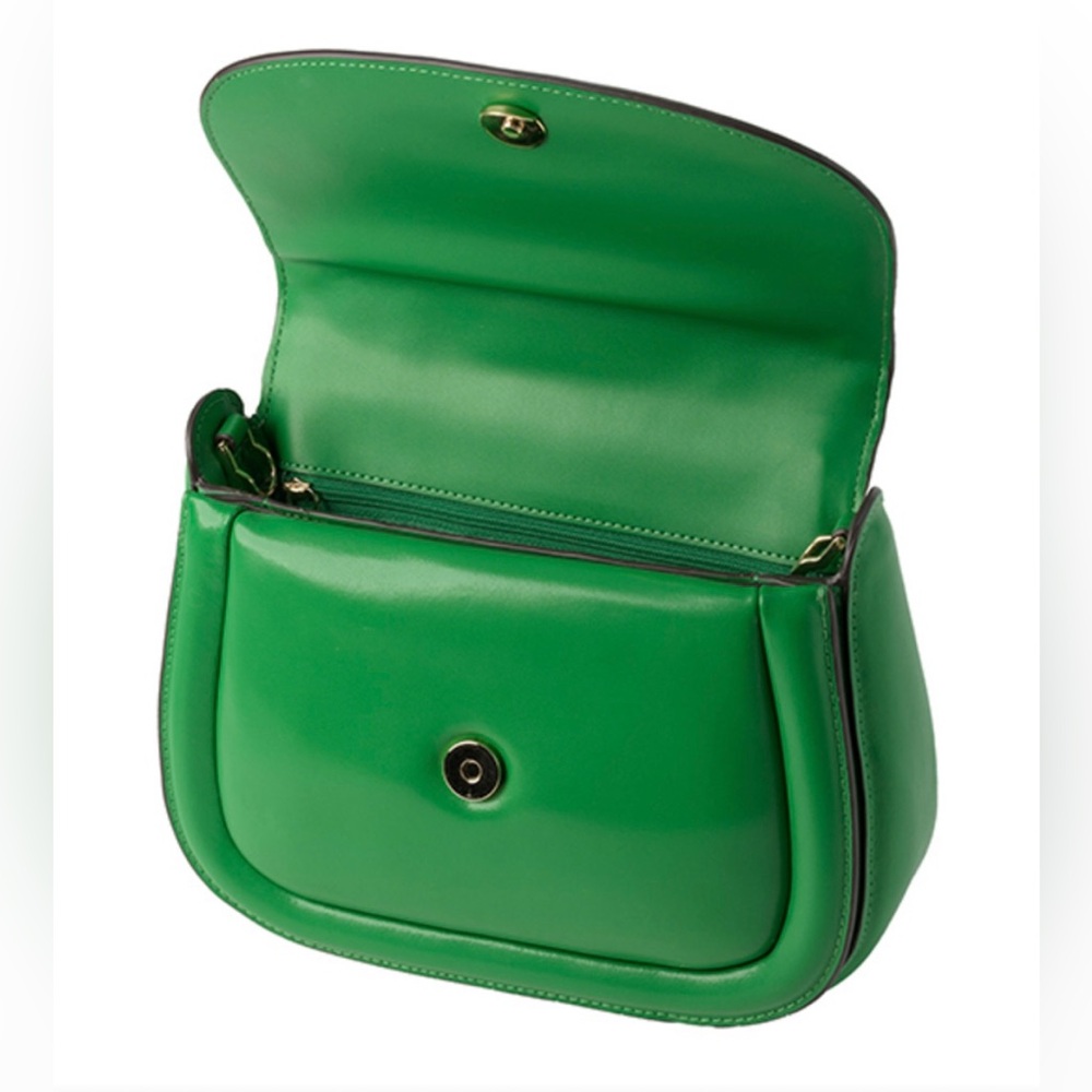🟢NWT Kate Spade NY Puffy Smooth Leather Mini Crossbody Satchel: "Green Bean" 🟢 - Picture 3 of 14